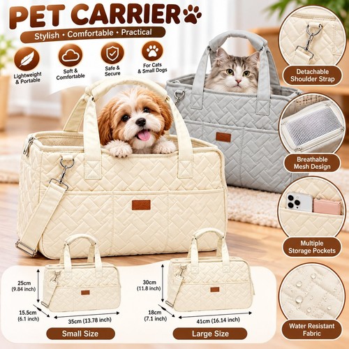 Quilted pet carrier - quilted, dog